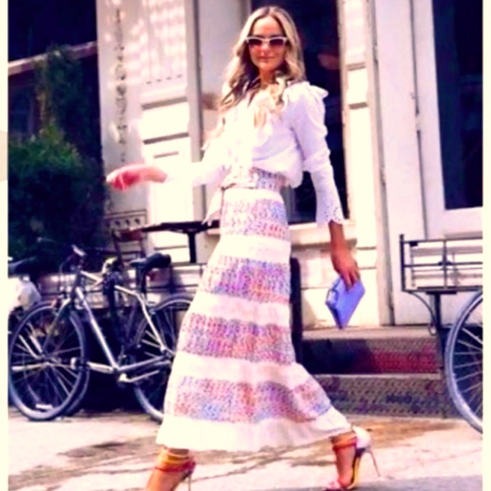 Zara Embroidered Maxi Skirt